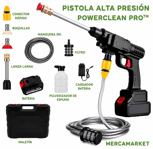 PowerClean PRO™ - Pistola de Alta Presión para Limpieza